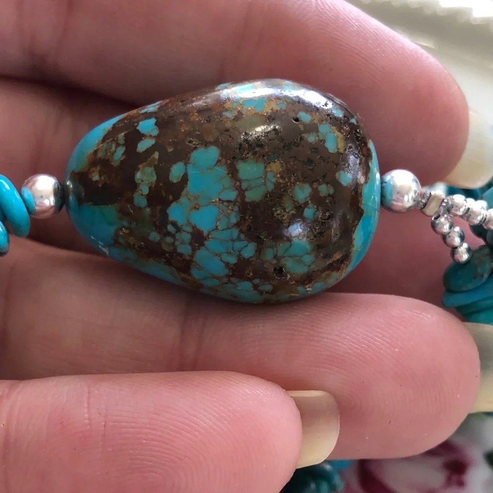 Sterling Thailand Turquoise Necklace - Picture 4 of 8
